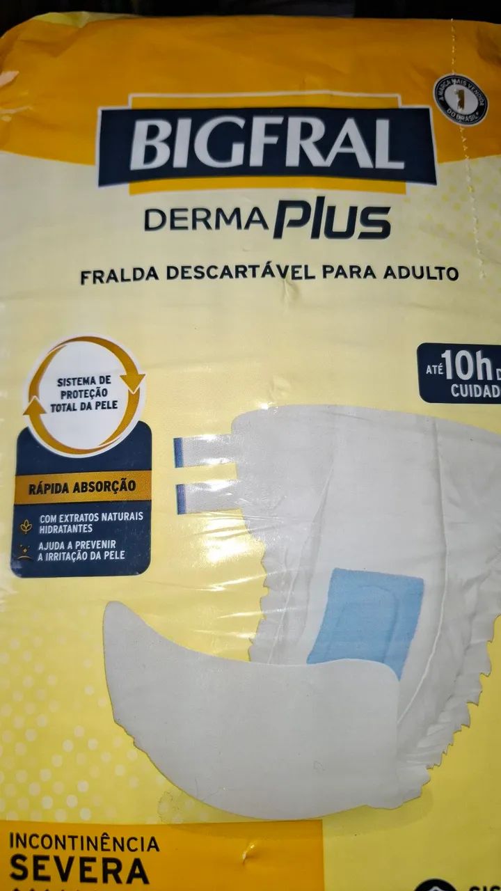 BAIXOU PREÇO FRALDA GERIATRICA BIGFRAL DERMAPLUS  G - 7 UNIDADES