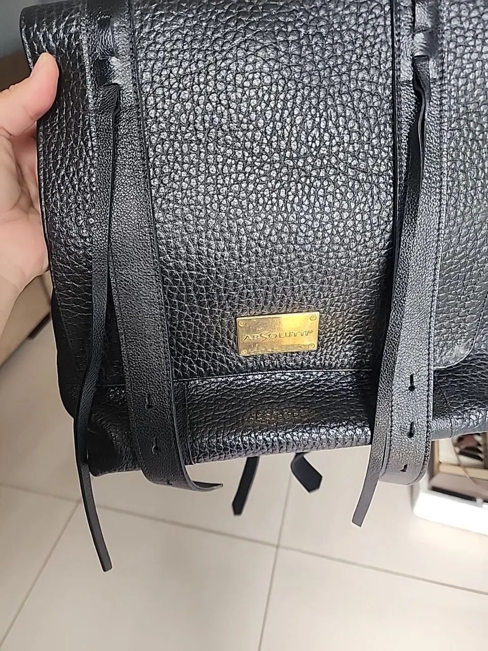 Bolsa/Mochila Absolutti em Couro Legítimo - Excelente Estado