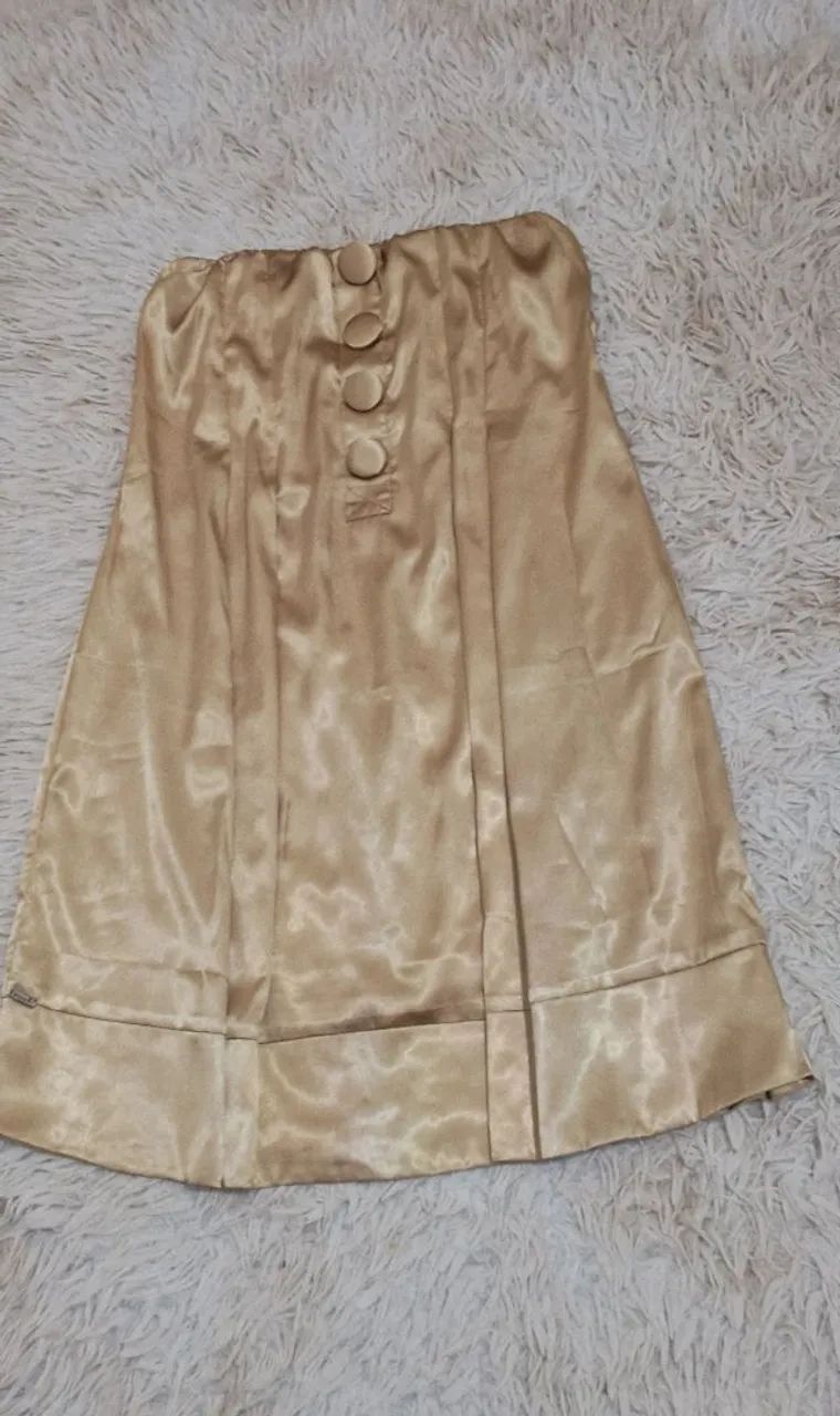 Vestido Dourado Tomara Que Caia