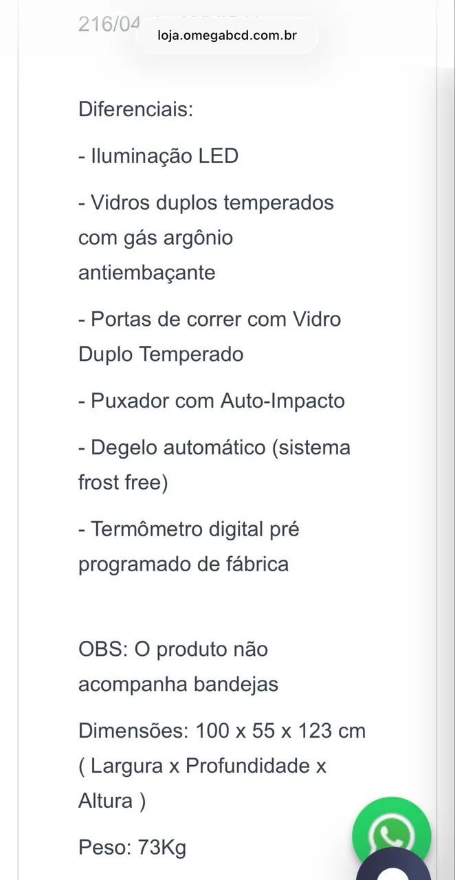 Vitrine refrigerada Omega 0,7 metros dourada - Foto 5