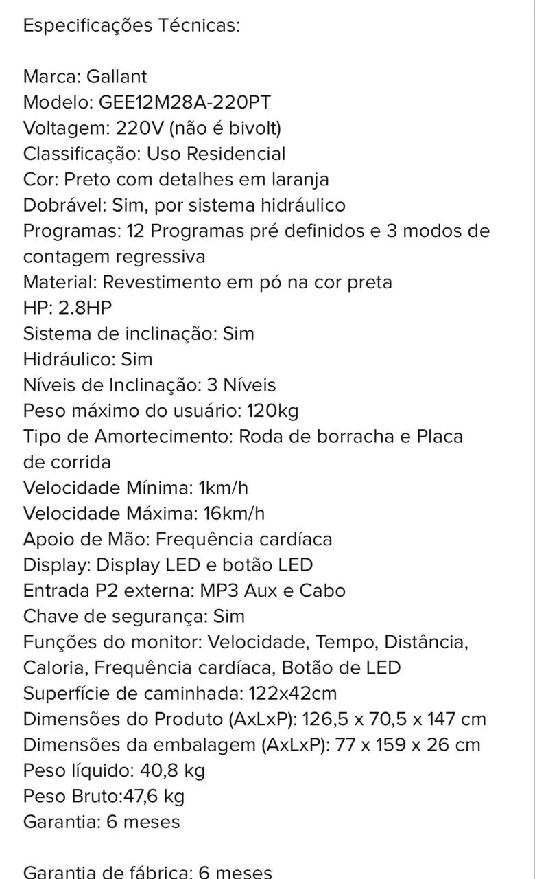 Esteira galant  - Foto 5