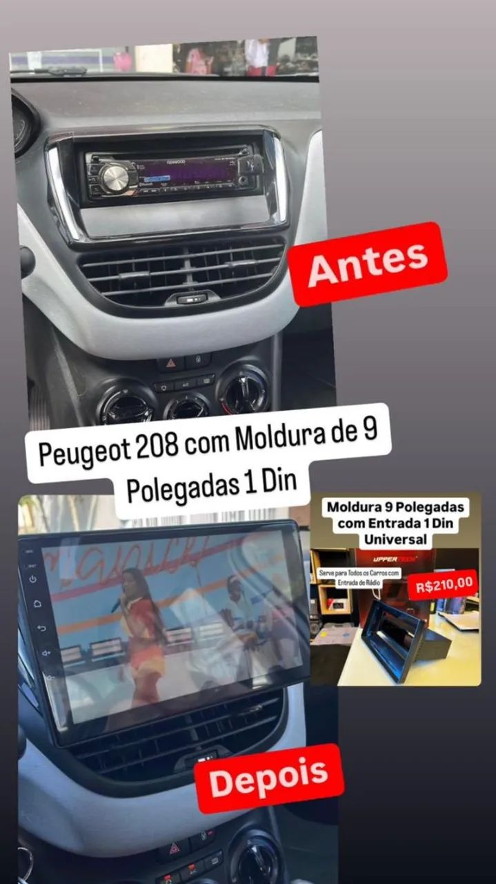 Moldura 9 Polegadas c/ Entrada 1 Din de Radio Universal para Multimidia tela 9 Mp5 Android - Foto 3