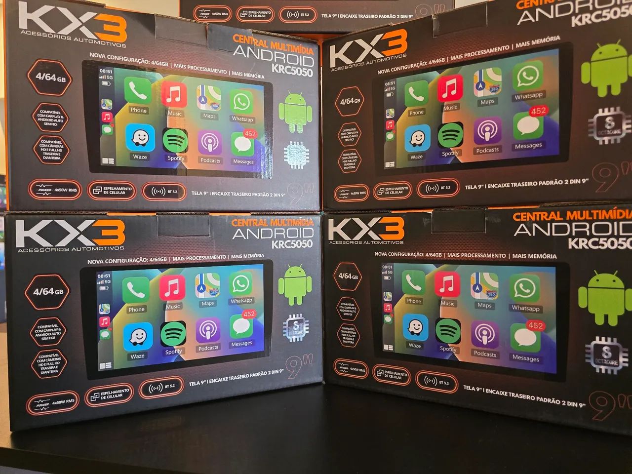Multimídia Android 9pol com gps Android auto e carplay sem fio  - Foto 5