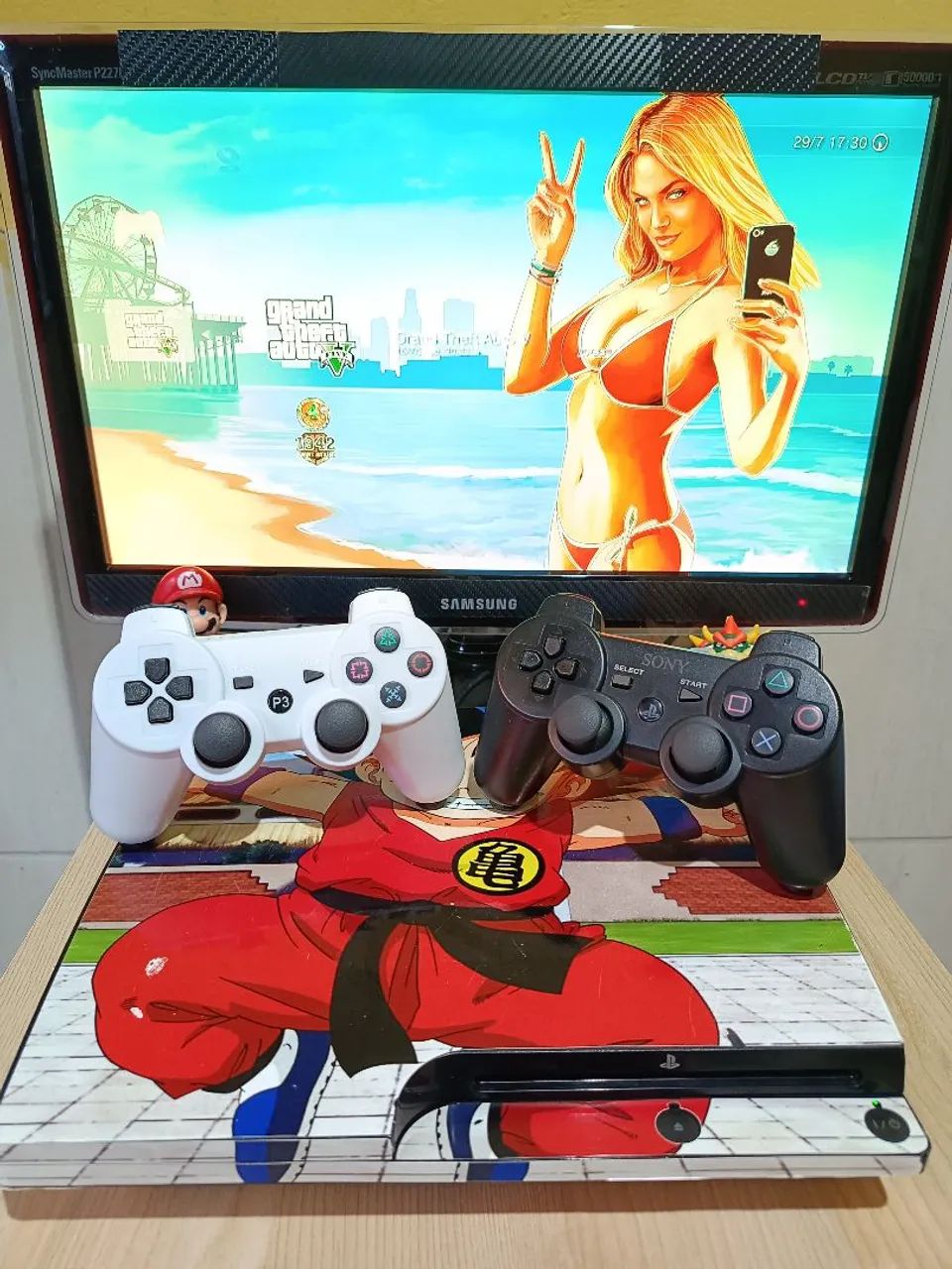 Ps3 slim + 2 controles!!!! Desblok com garantia! - Foto 5