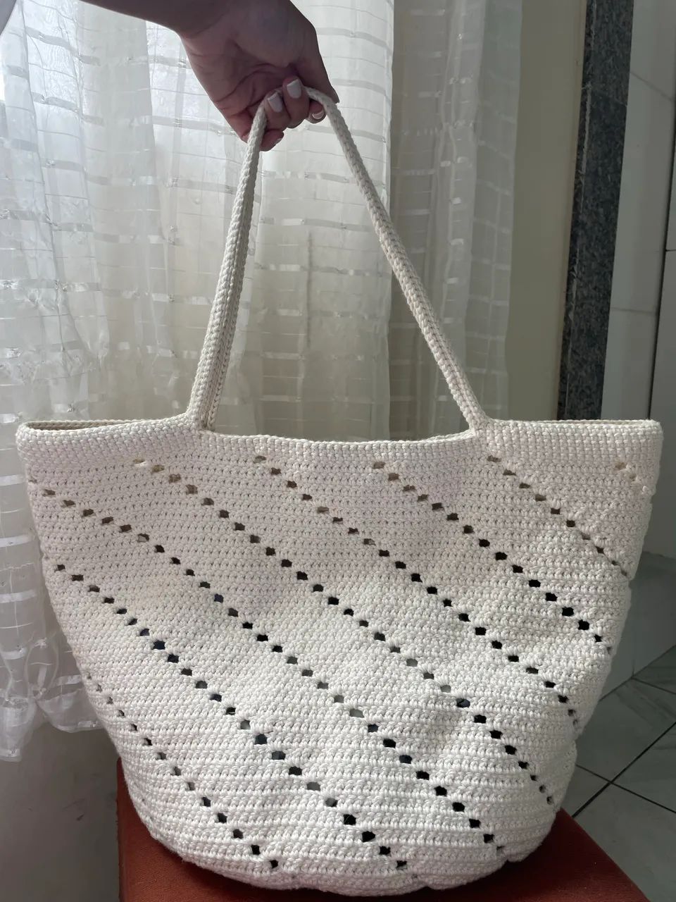 Bolsa de crochê grande - Foto 3