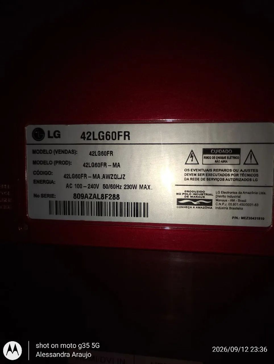 TV LG RETIRADA DE PEÇAS  - Foto 4