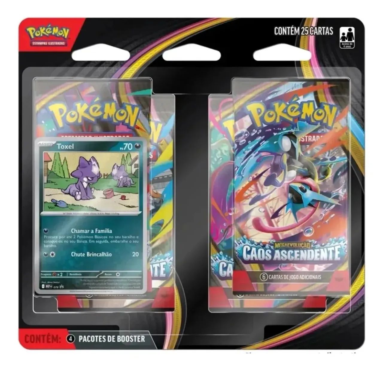 Blister Booster Quádruplo Pokémon Caos Ascendente 