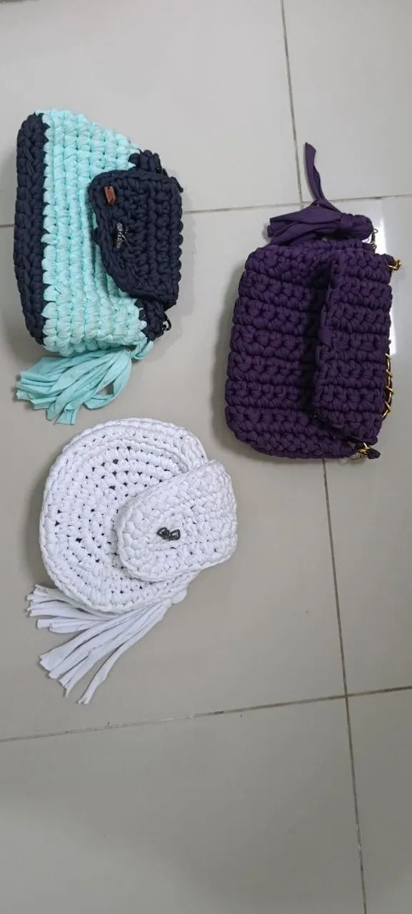 Kit bolsas de crochê 