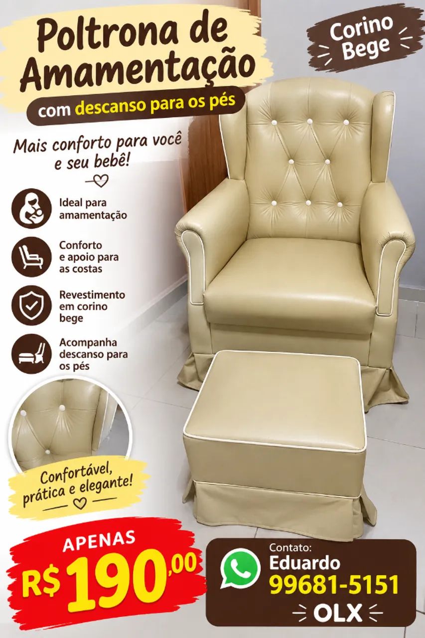 Poltrona com descanso para os pés 