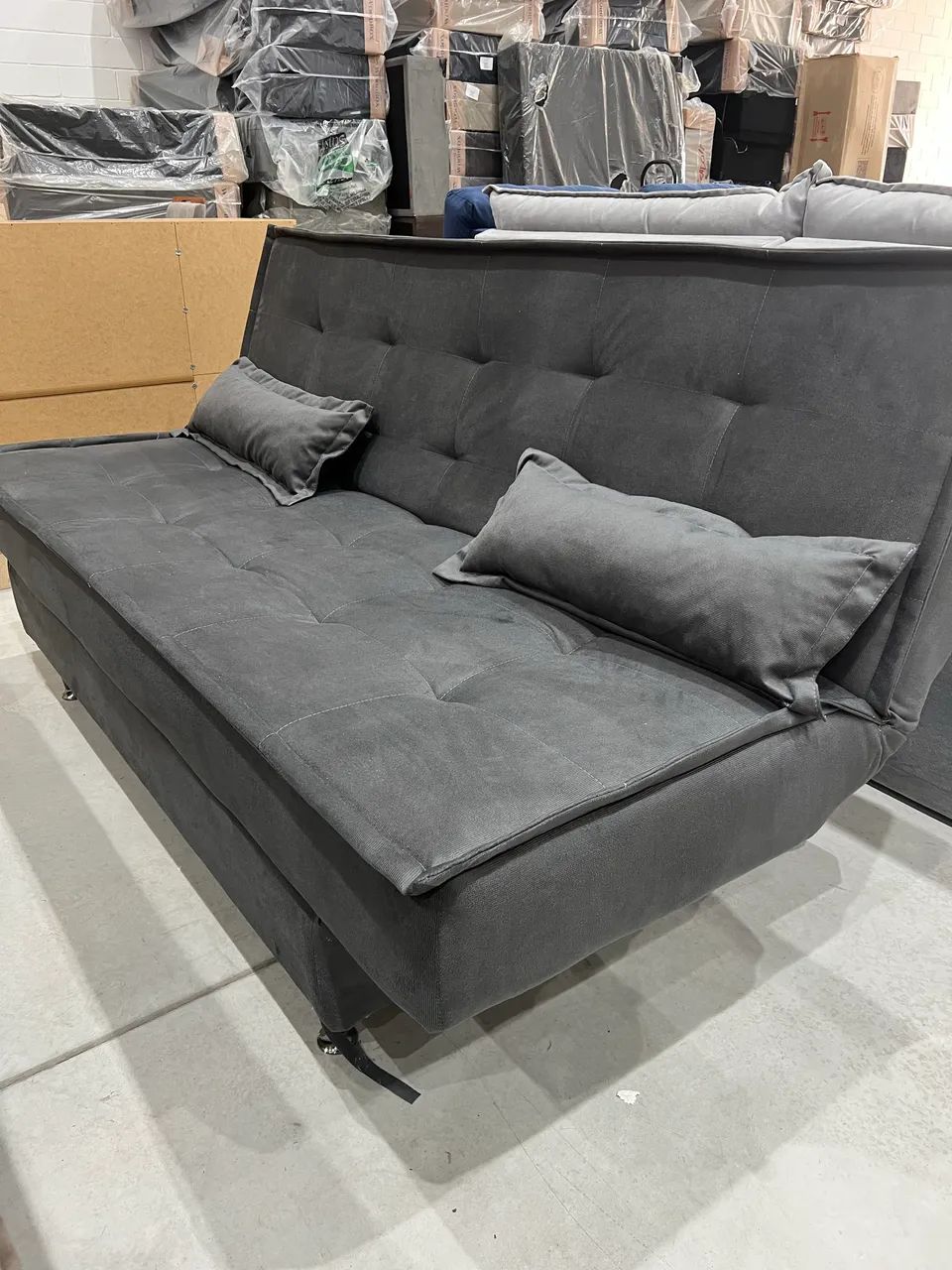 Sofá Cama Cinza Novo PRONTA ENTREGA