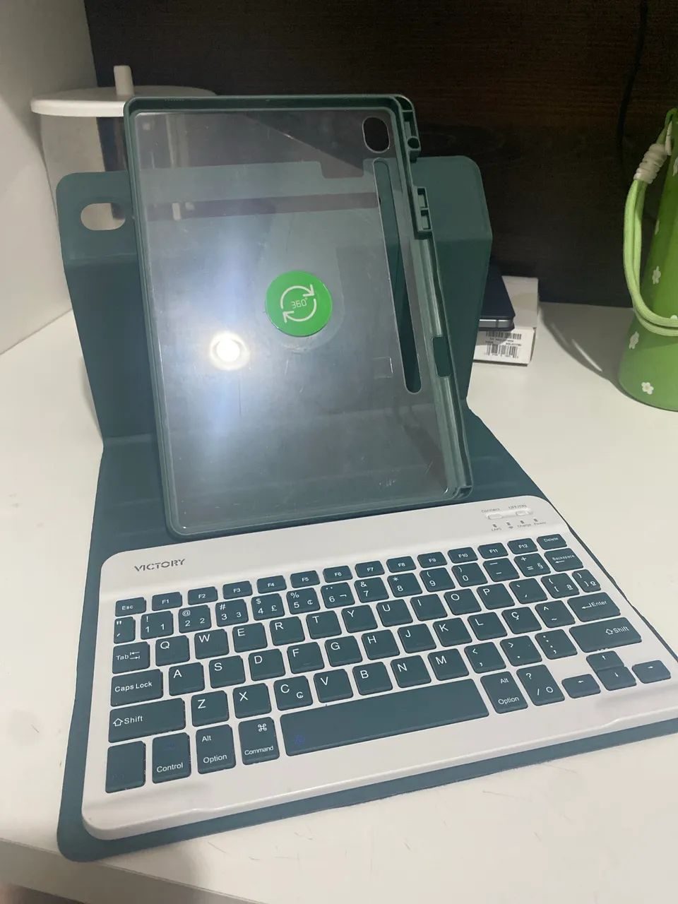 Capa Teclado Verde Victory 360 - Foto 2