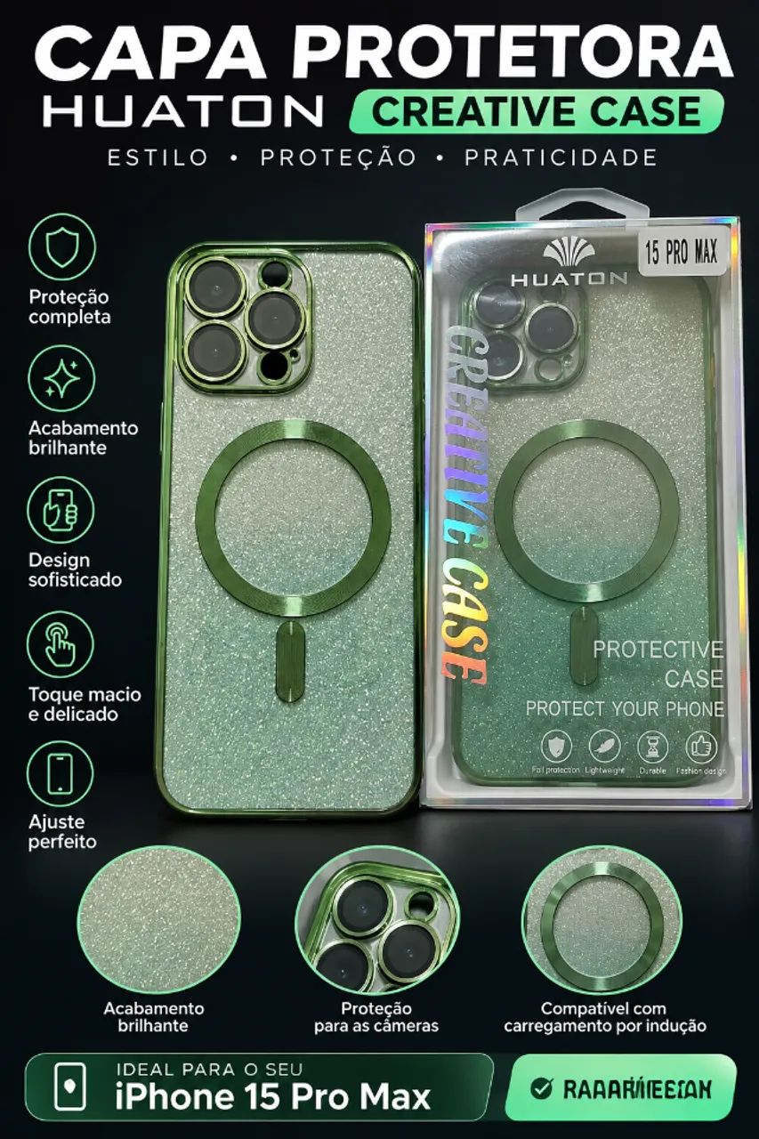Capa Premium para iPhone 15 Pro Max - MagSafe | Nova na Embalagem