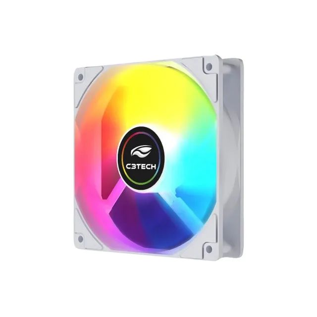 Cooler Fan 120mm C3Tech F9-L260WH White Led Argb *6 Pinos Controladora* - WZetta