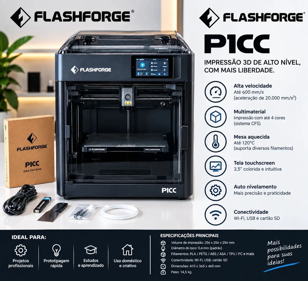 Impressora 3D Flashforge - Excelente Estado (Na Caixa Original) - Foto 4