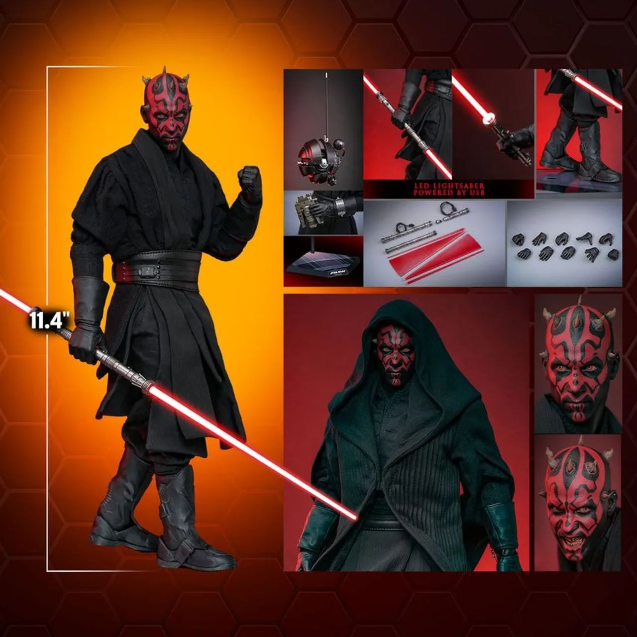 Star Wars Darth Maul Hot Toys 限定版 Figura de acción Darth Maul Special Edition de Hot Toys Limited