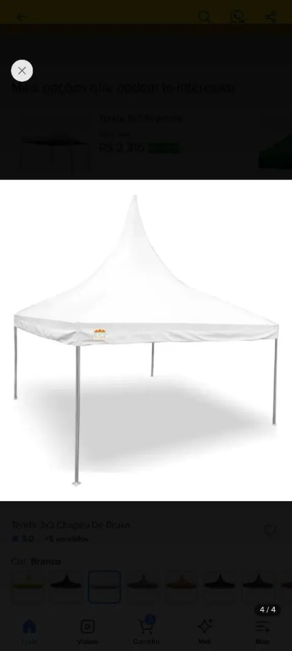 Tenda Chapéu de Bruxa 5x5 usada