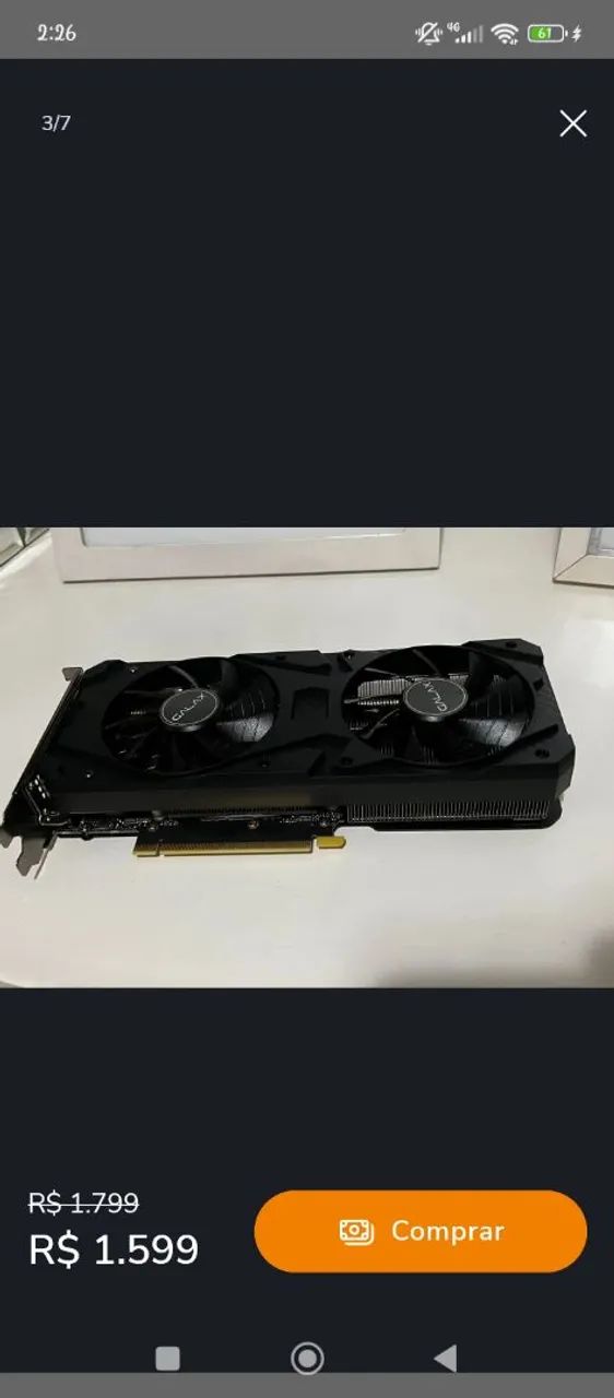 Placa de vídeo Rtx gerfoce 3060 12 Gb Usada 