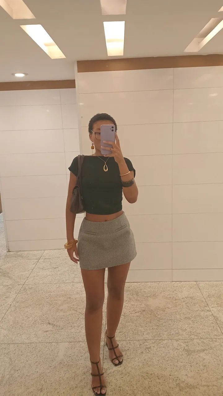 Saia Curta Camurça SHEIN - Foto 2
