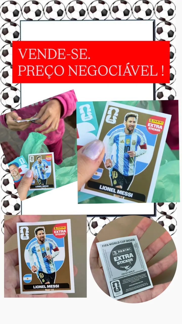 Figurinha dourada messi 