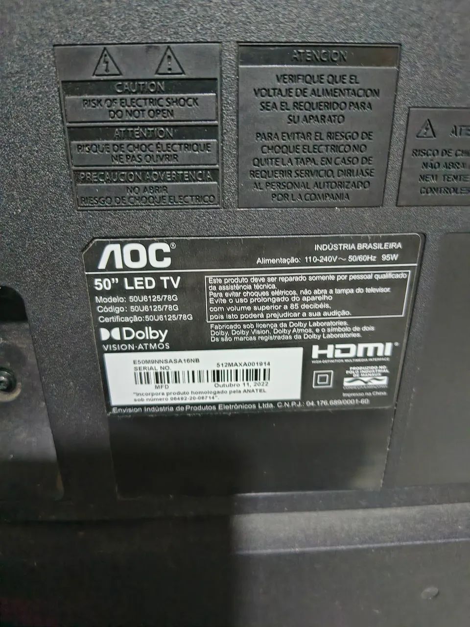 TV AOC Roku 50" COM DEFEITO - Foto 2