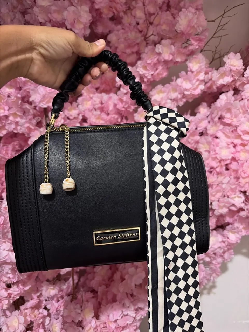 Bolsa Carmen Steffens maleta de mão e alça transversal 