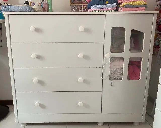 Cômoda infantil branca 