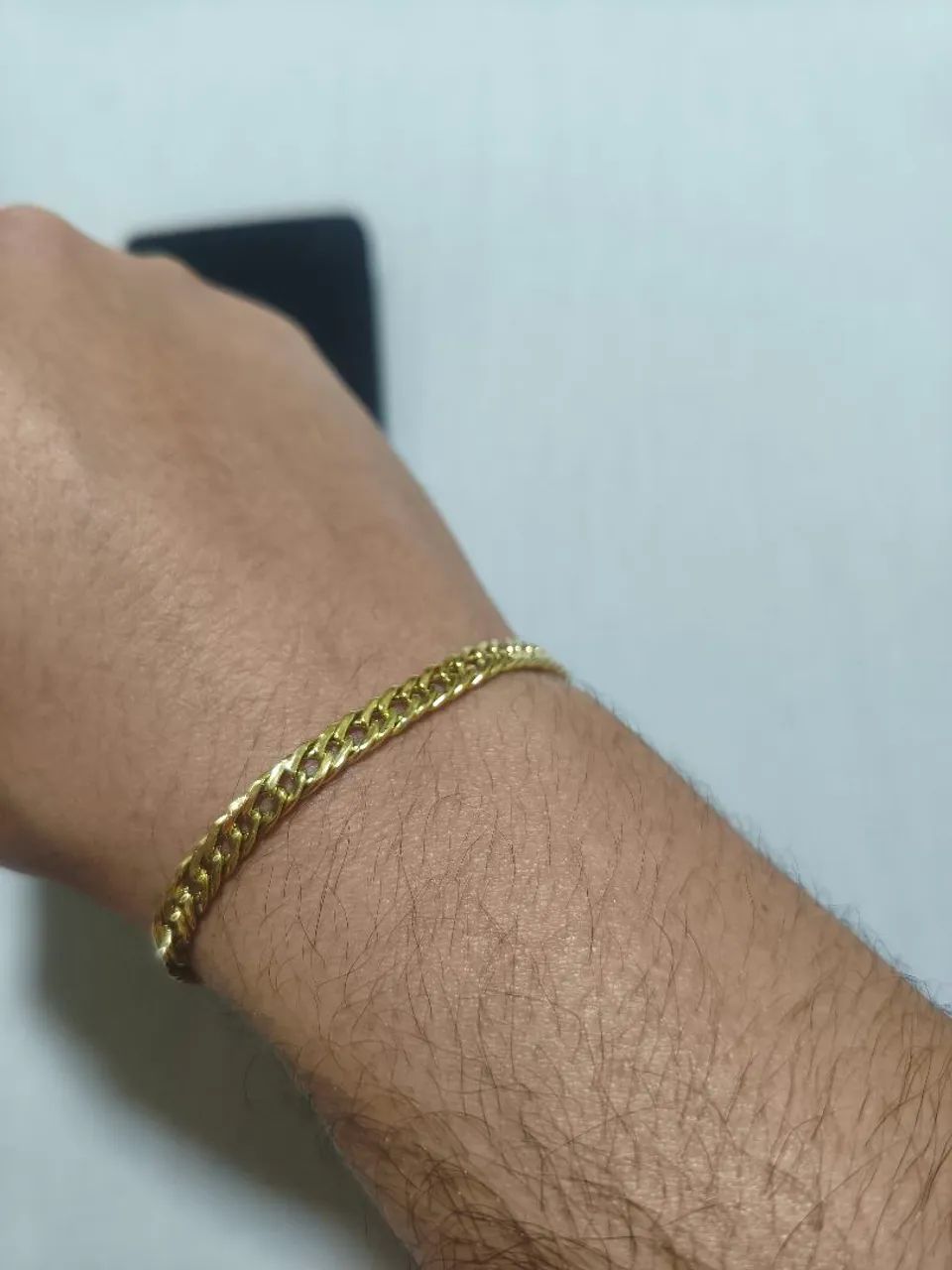 Pulseira grumet dupla ouro 18k - 6g - Foto 4