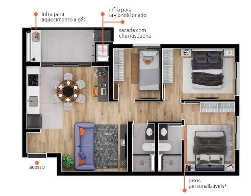 Apartamento em condominio Clube - Foto 3
