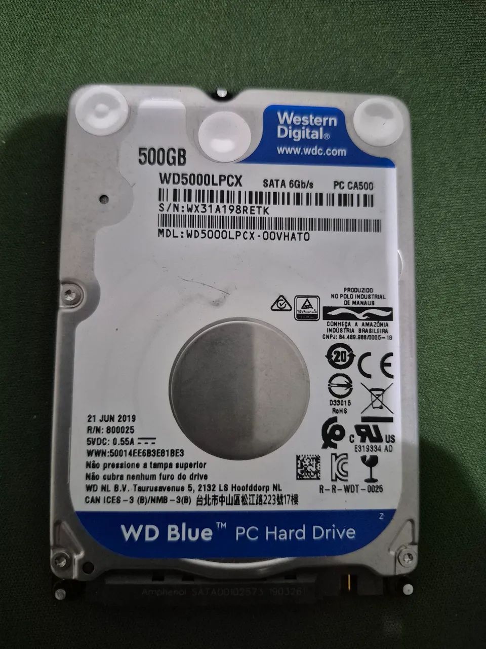 HD SATA WD 500GB 2,5"