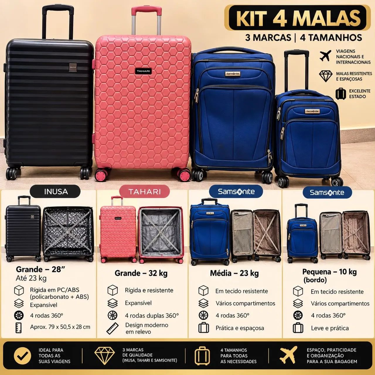 Kit de malas grandes