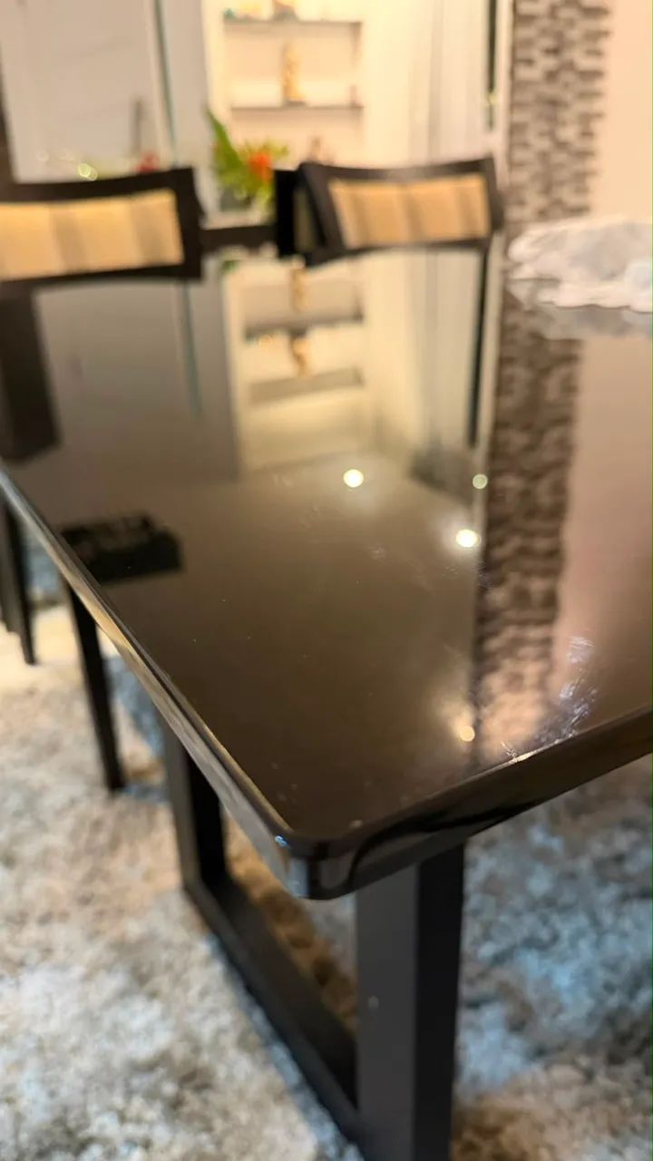 Mesa de Jantar com 4 Cadeiras - Tampo de Vidro Temperado - Foto 3