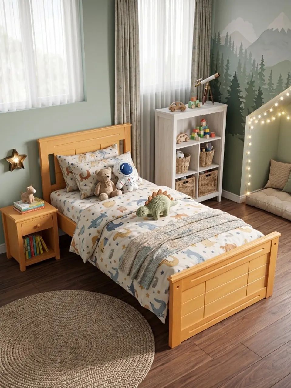 Cama Infantil de Madeira Natural | Design Exclusivo Allegrini