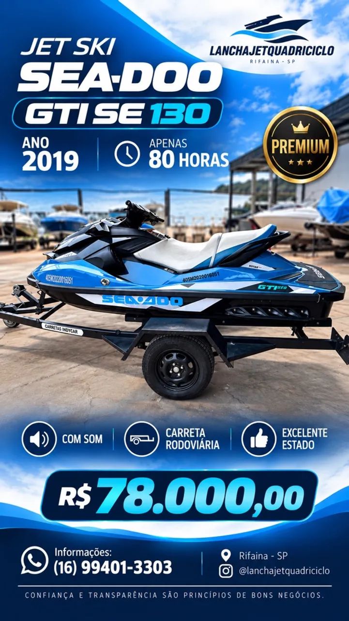 Jetski Seadoo gti 130 com som