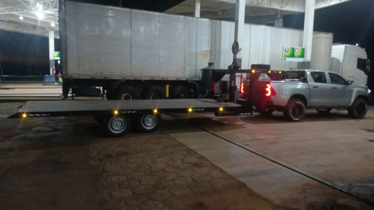 Carretinha reboque prancha gooseneck