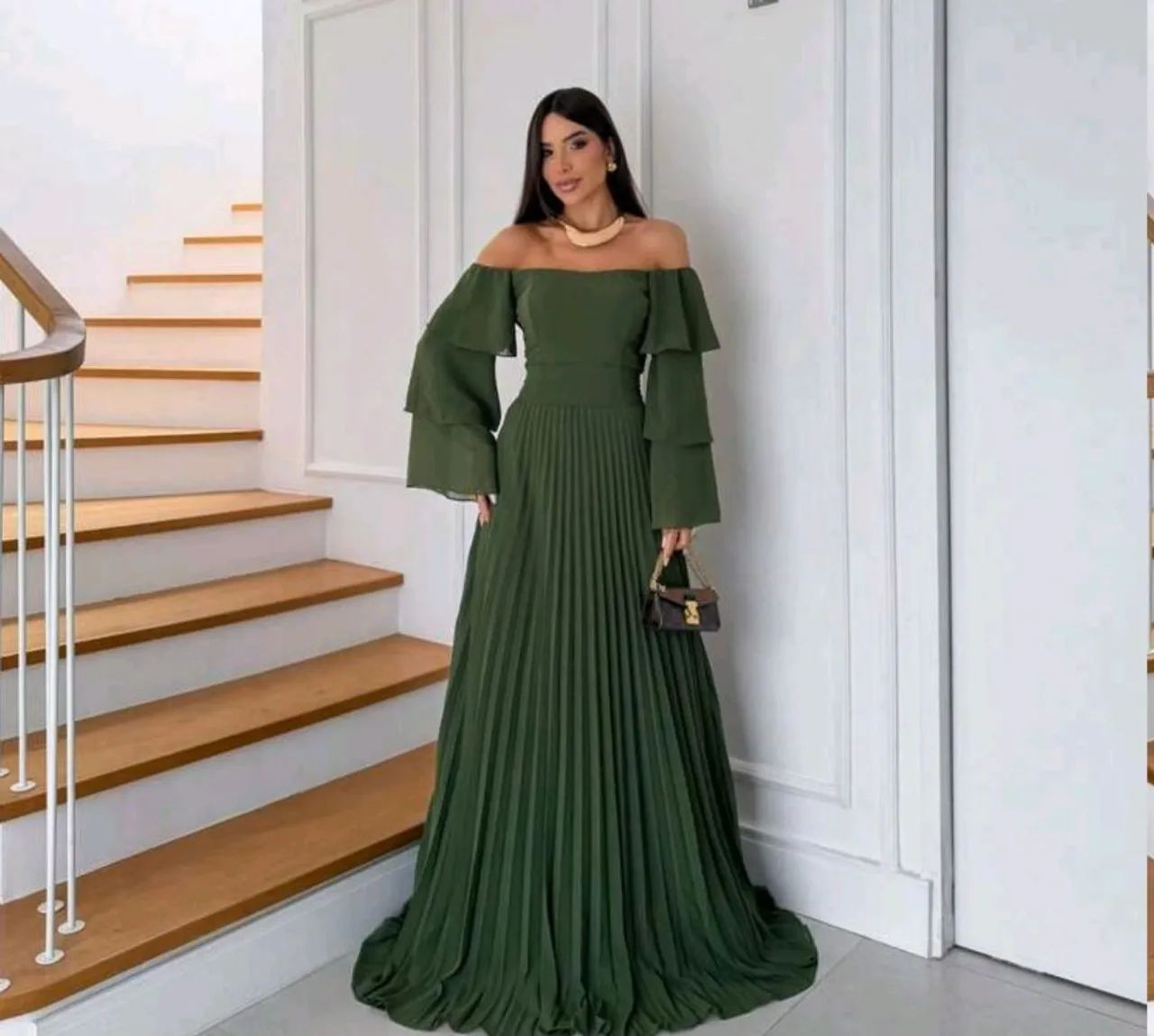 Vestido madrinha verde oliva 