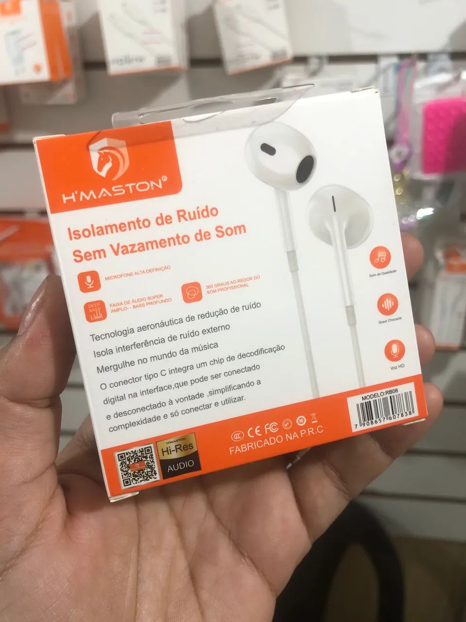 Fone com fio tipo-c hmaston rb08 - Foto 3