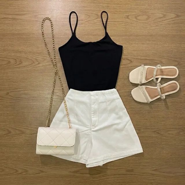 Short Alfaiataria Jeans Branco 36 - Foto 4