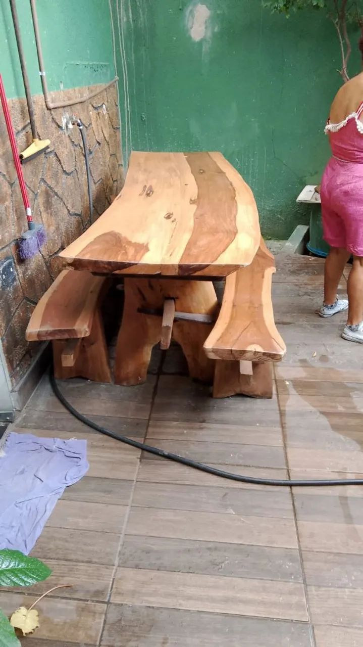 Mesa rústica de  madeira  - Foto 3