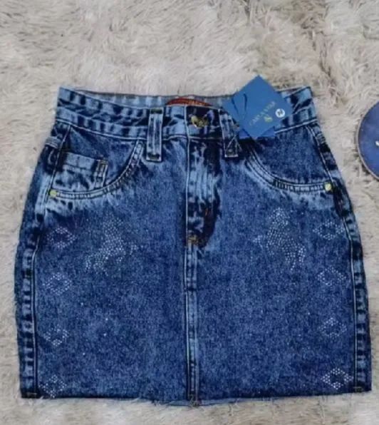 Saia Jeans Country Feminina 