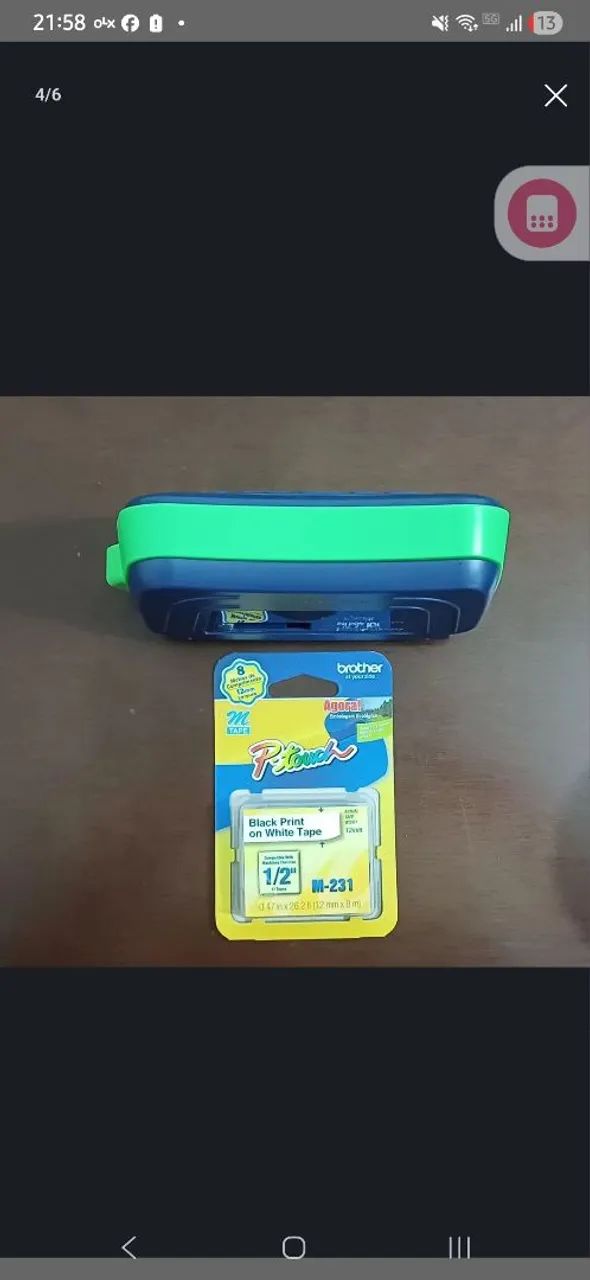 Rotulador Eletrônico Brother PT80 (Azul/ Verde). - Foto 4