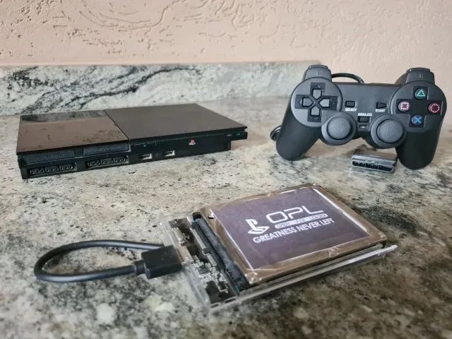 Playstation 2 SLIM Com HD PS2 SLIM 