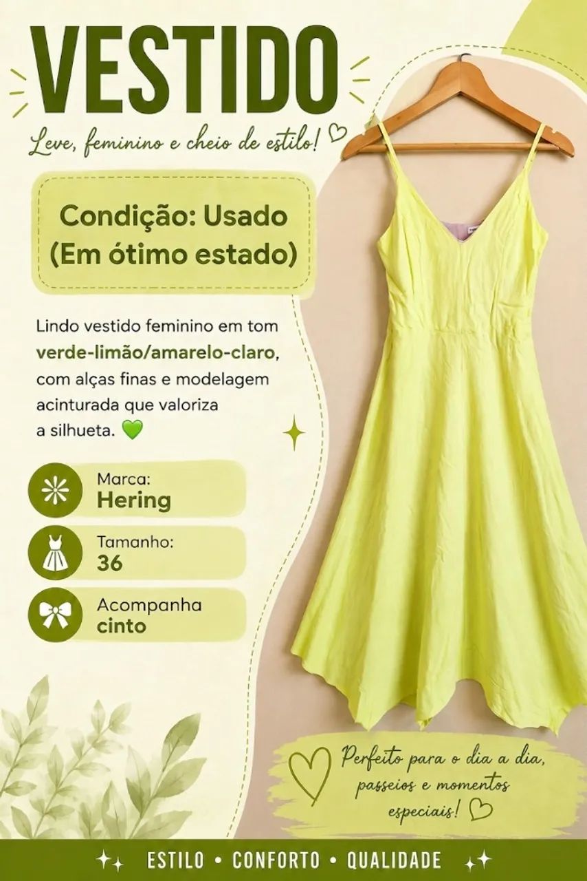 vestido verde limão