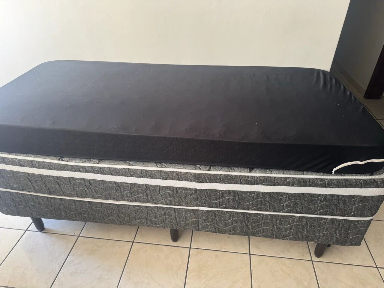 CAMA SOLTEIRO BOX CONJUGADA COM COLCHÃO AUXILIAR 