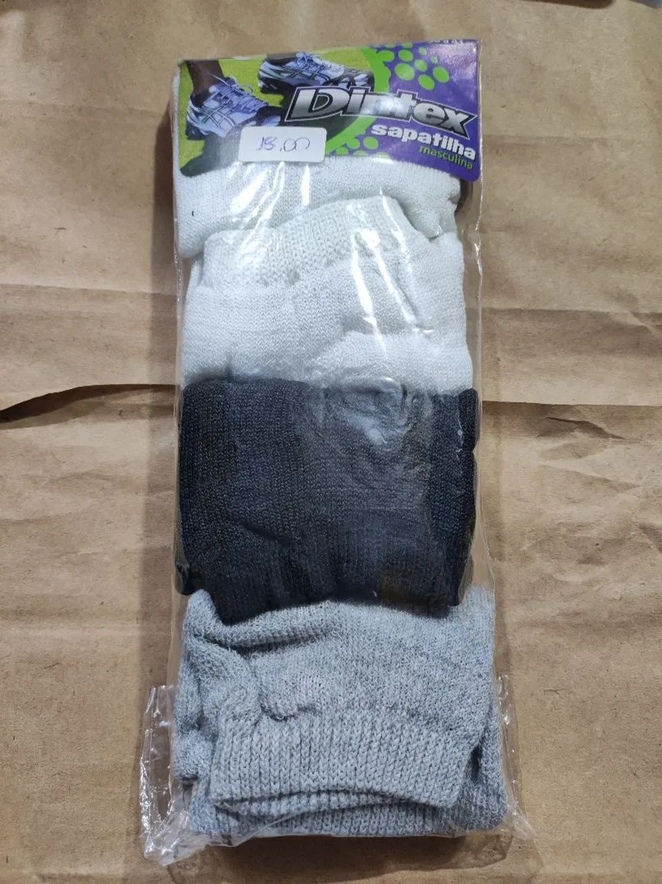 Meia Soquete Masculina Kit com 4 Pares