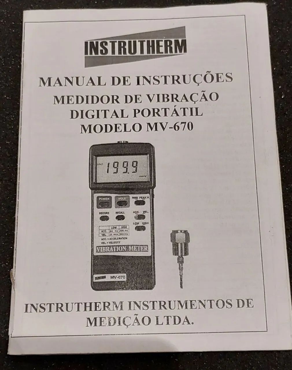 MEDIDOR DE VIBRAÇÃO-MOD.MV 670 - Foto 3