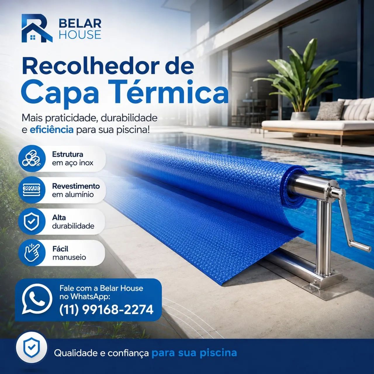 Capa de proteção para piscina aquecimento solar - Foto 5