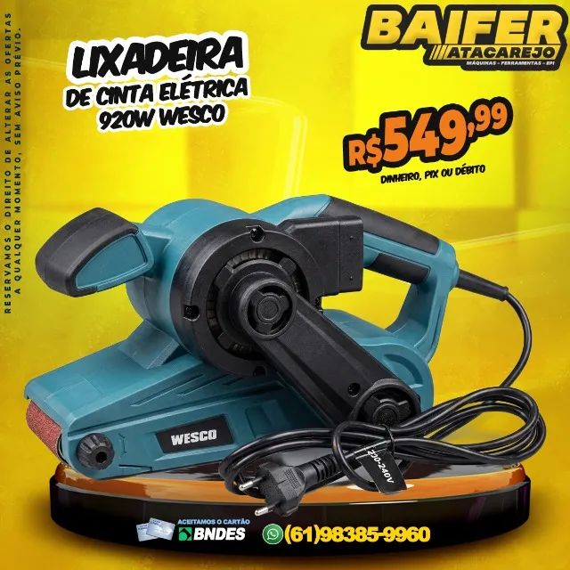Lixadeira de Cinta Elétrica 920W  Wesco