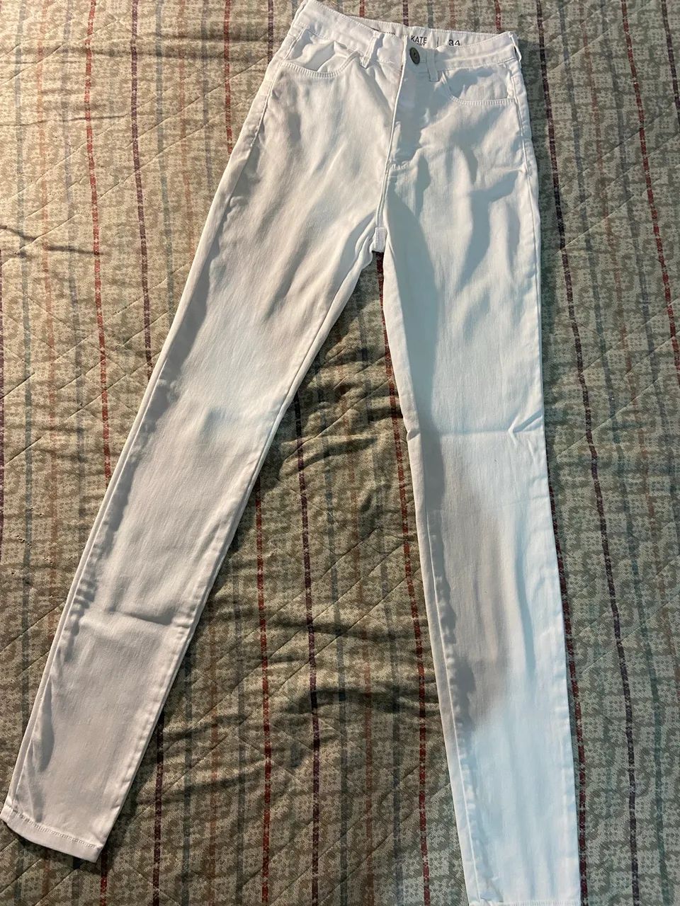 Calça branca cintura alta