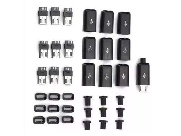 COD-CP34 KIT 3 Unidades Conector Plug Micro Usb V8 Macho De 5 Pinos Arduino Aut - Foto 5