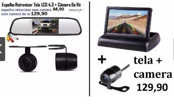 Espelho retrovisor com tela lcd 4,3 + câmera de ré universal,novos - Foto 2